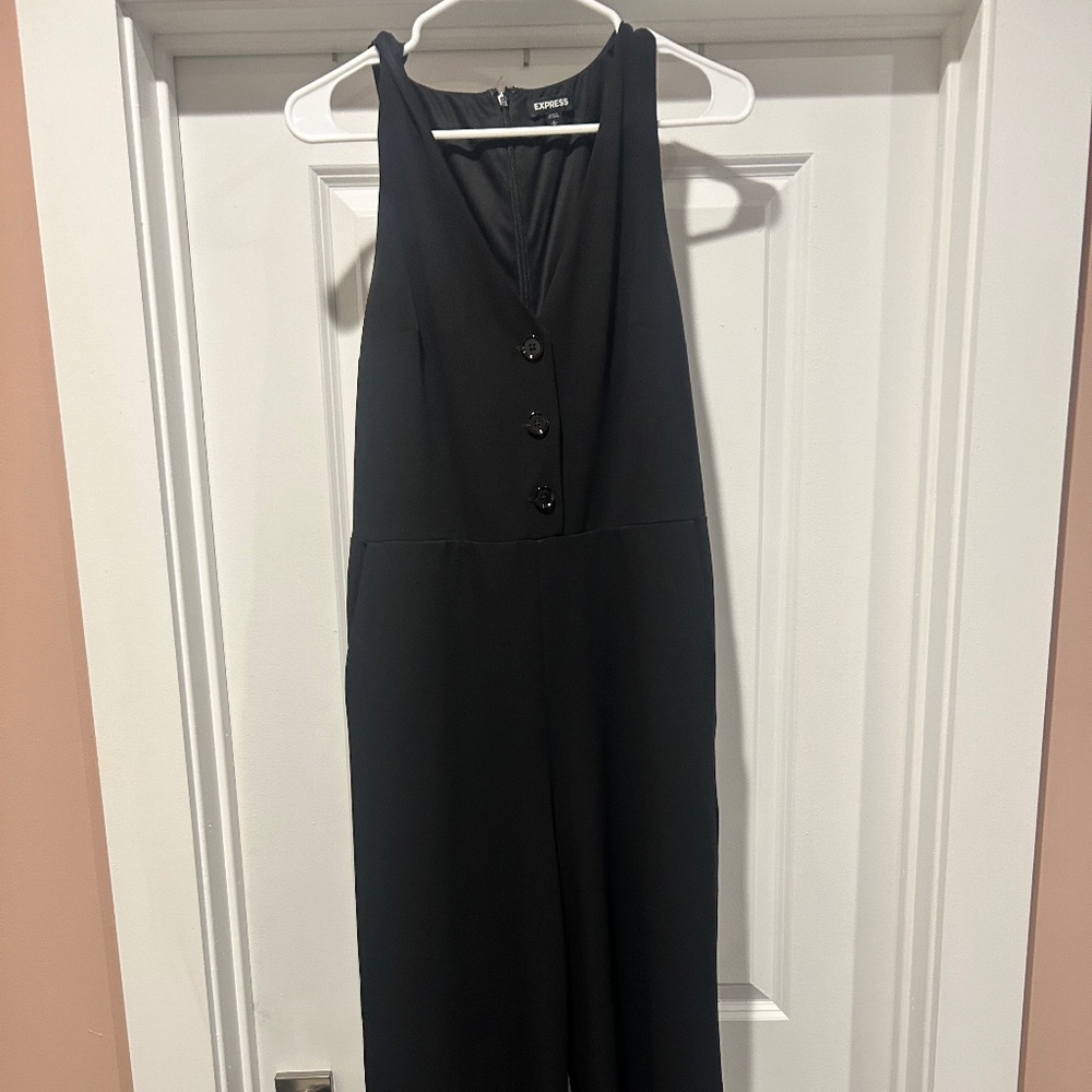 Express Black Sleeveless Jumpsuit